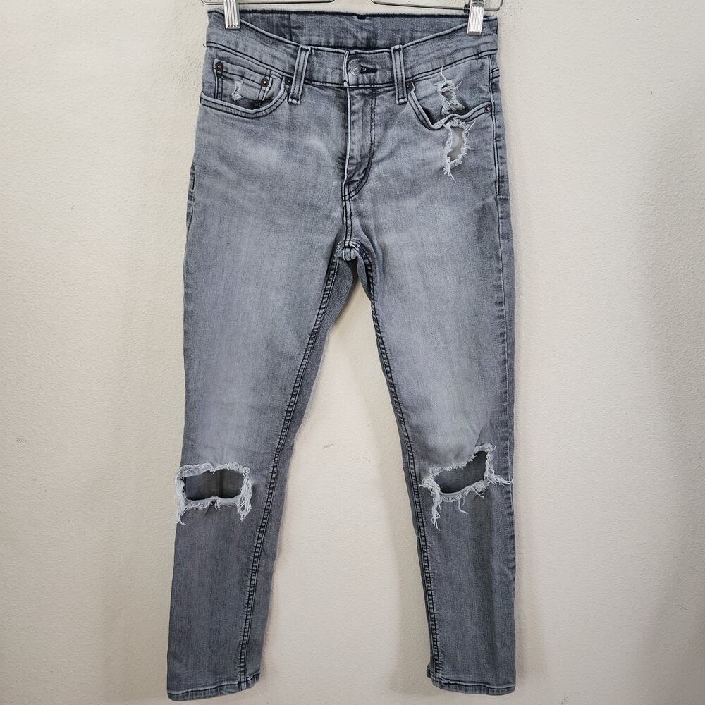 Men's Levi's 511 Slim Fit Jeans Size 29 x 32 Gray Stretch Distressed
